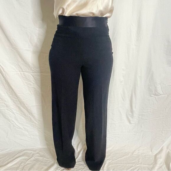 Revolve Donna Karen Silk Waistband Dress Trousers Pants - Picture 4 of 13
